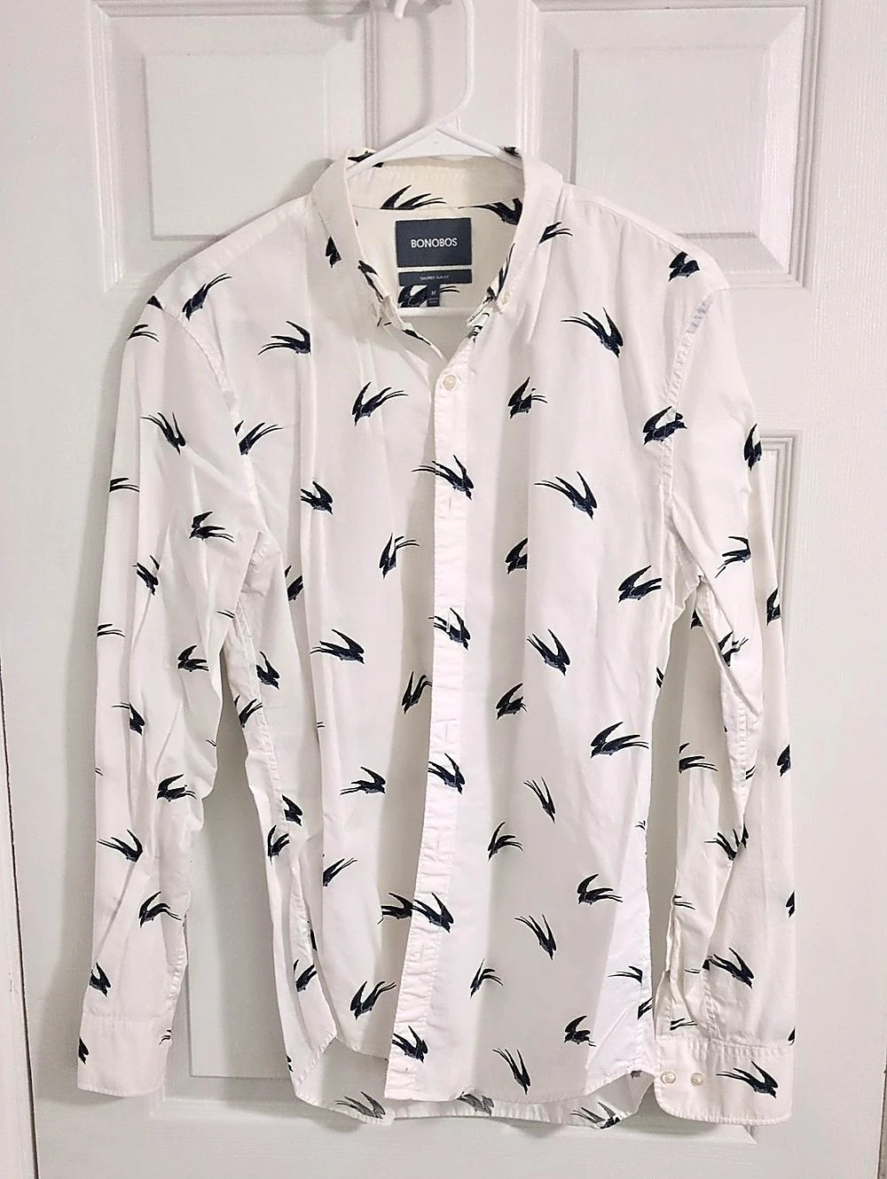 Bonobos Tailored Slim Fit Bird Print Button Down Shirt Size Medium